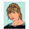 Taylor Swift, a singer, song writer, famous musician. A multitalent and inspiring beautiful young female singer. Colorful art