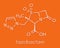 Tazobactam drug molecule. Inhibitor of bacterial beta-lactamase enzymes. Skeletal formula.