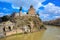 Tbilisi city, Georgia, Metekhi Church on a rock over Kura river