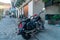 Tbilisi, Georgia - 14 October, 2020: motorcycle in the old quarter of Tbilisi