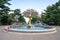 Tbilisi, Georgia - 29.07.2019: Metallic tree fountain in Mtatsminda park