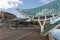 TBILISI, GEORGIA - Apr 05, 2020: The bridge of peace in Tbilisi (whilst on Lockdown/traffic ban from a pandemic in May 2020