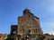 TBILISI, GEORGIA - December 17 2019: The old district of the Tbilisi. Beautiful view of the Metekhi church against the winter sky