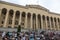 Tbilisi, Georgia - June 20, 2019: Georgian people on anti-Russian protests in front of the Parliament of Georgia