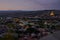 Tbilisi, Georgia night Panoramic view from top of fortress of Narikala