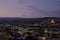 Tbilisi, Georgia night Panoramic view from top of fortress of Narikala