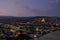 Tbilisi, Georgia night Panoramic view from top of fortress of Narikala