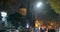 Tbilisi, Georgia - November 22, 2018: Traffic In Night Rustaveli Avenue Street. Red Hop On Hop Off Touristic Bus For