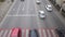 Tbilisi, Georgia, October 25, 2022. View of a wide street with heavy traffic from a footbridge