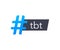 Tbt hashtag thursdat throwback symbol. Vector stock illustration