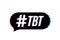 Tbt hashtag thursday throwback symbol. Glitch icon. Vector stock illustration.