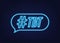 Tbt hashtag thursday throwback symbol. Neon icon. Vector stock illustration.