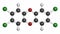 TCDD polychlorinated dibenzodioxin pollutant molecule, 3D rendering (commonly called dioxin). Byproduct formed during incineration