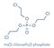 TCEP [tris(2-chloroethyl) phosphate] molecule. Used as flame retardant and plasticizer in production of polymers. Suspected to