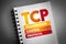 TCP - Transmission Control Protocol acronym on notepad, technology concept background