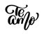 Te Amo love you Spanish text calligraphy vector lettering for Valentine card. Vector illustration for photo overlays, t