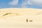 Te Paki Sand Dunes, enormous white dunes a favorite tourist attraction and fun place Northland, New Zealand