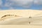 Te Paki Sand Dunes, enormous white dunes a favorite tourist attraction and fun place Northland, New Zealand