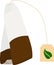 Tea bag disposable vector icon