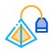 Tea bag pyramids icon vector outline illustration