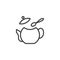 Tea brewing instruction line icon