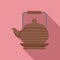Tea ceremony teapot icon, flat style