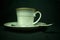 Tea china ceramic cup stand alone Scene with a spoon