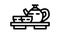 tea chinese line icon animation
