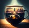 Tea Cityscape: A Magical World within a Cup.