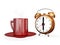 Tea Coffee Cup and Alarm Clock
