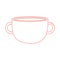 tea and coffee cup with handles icon line style