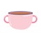 tea and coffee cup with handles icon over white background