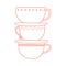 tea and coffee stack of cups icon line style