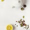 Tea concept. Selection of different varieties of tea and white t