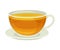 Tea Cup on Saucer with Hot Aromatic Beverage Poured with Boiling Water for Brewing Closeup Vector Illustration