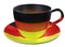 Tea Cup and saucer, which is applied to the image of the flag of Germany