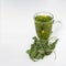 Tea glass with dried nettle tea