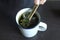 Tea with Green and dired Stevia leaves
