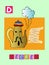 Tea history. Letter D. Decree. Cute cartoon english alphabet with colorful image and word.