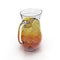 Tea with ice in a pitcher. Jug full of iced tea with lemon on white. 3D illustration