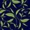 Tea leafs seamless pattern