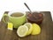 Tea, Lemon, and Honey of Wood Cutting Board