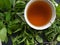 Tea with mint, thyme and sage, healthy drink