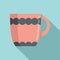 Tea mug icon flat vector. Hot cup