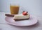 Tea party masala tea with classic cheesecake with strawberries