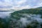 Tea Plantations at Cameron Highlands Malaysia. Sunrise in early morning with fog.