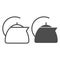 Tea pot line and glyph icon. Kettle vector illustration isolated on white. Utensil outline style design, designed for
