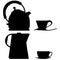 Tea pot outline silhouette coffee glass