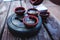 Tea pours from a teapot into a cup, tea ceremony