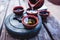 Tea pours from a teapot into a cup, tea ceremony